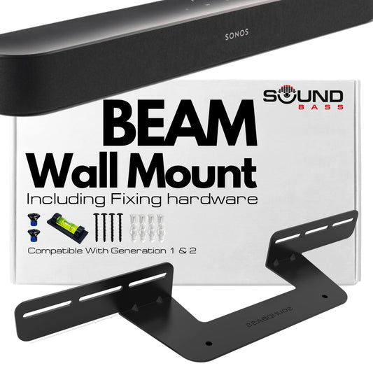 Sound Bass Soundbar Mount for Sonos Beam Compatible with Generation 1 & 2 Sonos Beam Sound Bar Includes All Necessary Mounting Hardware, Mounts