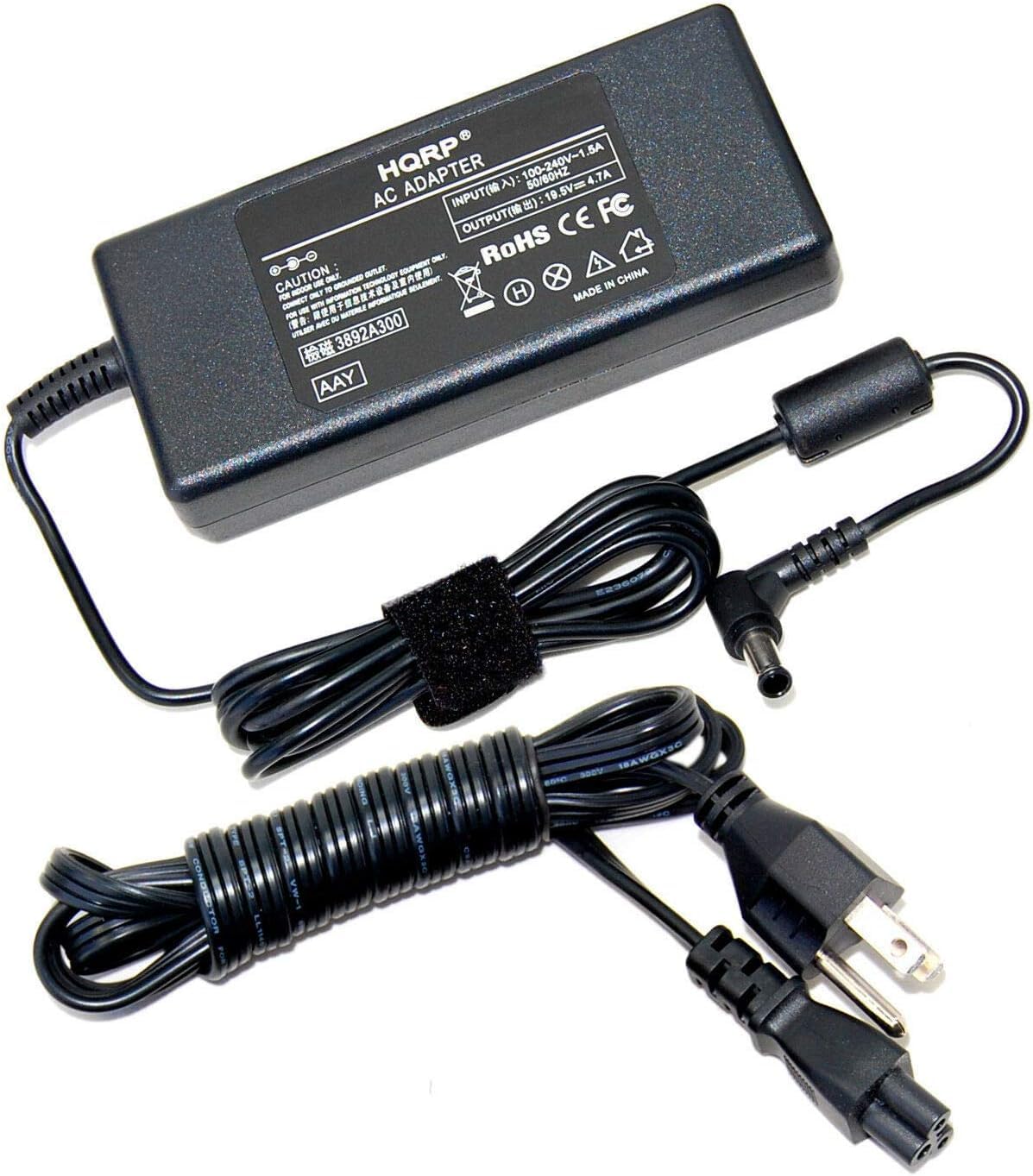 HQRP 19.5V AC Adapter Compatible with Sony ACDP-060E02 KDL-4BW650D KDL-40W650D KDL-32W600D LED/LCD TV/HDTV Television + Euro Plug Adapter