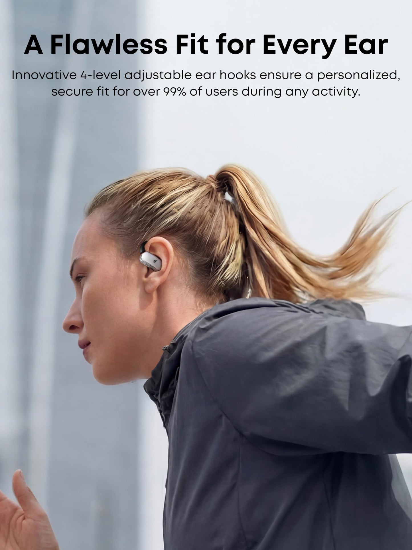 Soundcore V40i by Anker, Open-Ear Headphones, Clear Design, Lidless Case, 4 Adjustable Positions for Every Ear Size, Richer Bass, IP55, 21H Playtime…