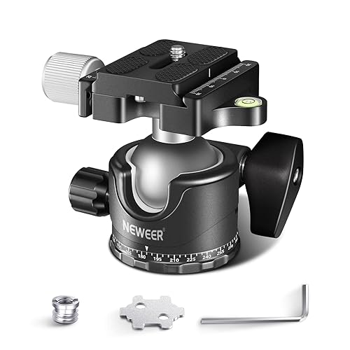 NEEWER Low Profile Camera Tripod Ball Head, 36mm Metal Panorama Ball Head Compatible with Arca 1/4” Quick Release Plate for Tripod Monopod Slider DSLR