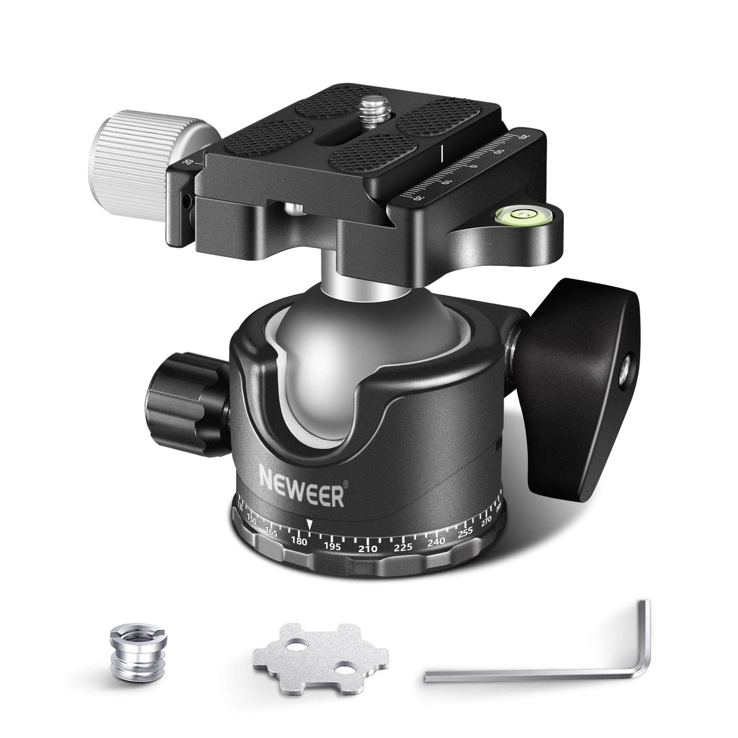 NEEWER Low Profile Camera Tripod Ball Head, 36mm Metal Panorama Ball Head Compatible with Arca 1/4” Quick Release Plate for Tripod Monopod Slider DSLR