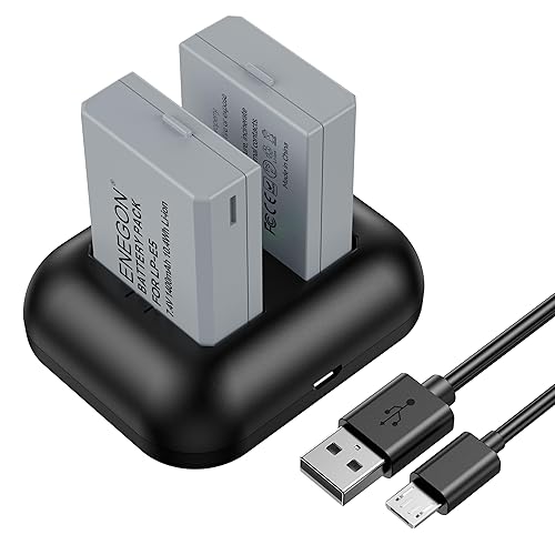 ENEGON LP-E5 Replacement Battery (2-Pack) and Rapid Dual Charger for Canon LP-E5 and Canon EOS Rebel XS, Rebel T1i, Rebel XSi, 1000D, 500D, 450D, Kiss