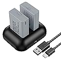 ENEGON LP-E5 Replacement Battery (2-Pack) and Rapid Dual Charger for Canon LP-E5 and Canon EOS Rebel XS, Rebel T1i, Rebel XSi, 1000D, 500D, 450D, Kiss