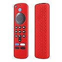 LEFXMOPHY Case Cover for TV Stick HD / 4K 2nd (2024 Model) Wi-Fi 6 Voice Remote Control Case Red Silicone Skin with Lanyard