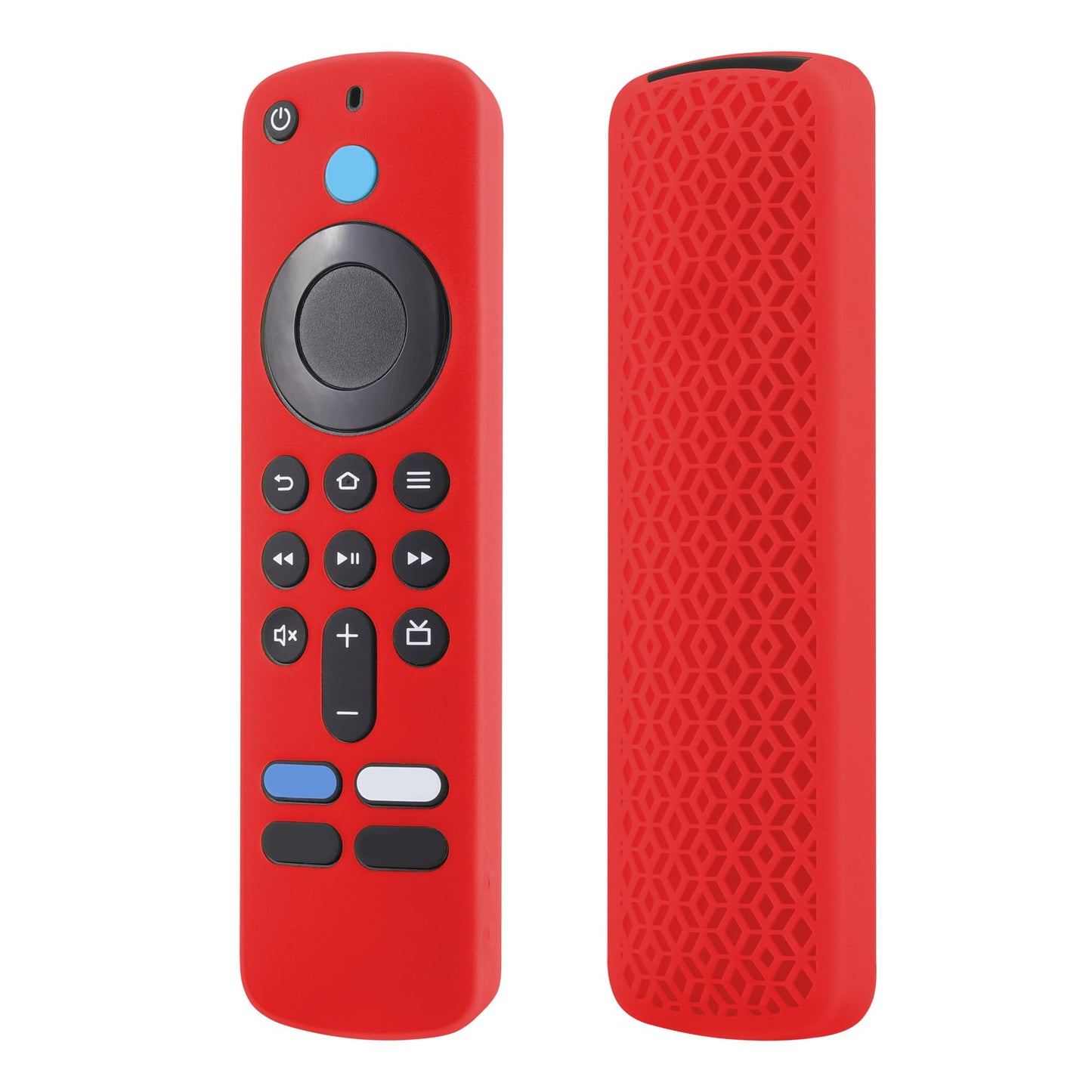 LEFXMOPHY Case Cover for TV Stick HD / 4K 2nd (2024 Model) Wi-Fi 6 Voice Remote Control Case Red Silicone Skin with Lanyard