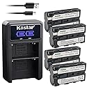 Kastar 4-Pack NP-F570 Battery and LED2 USB Charger Compatible with MVC-CD1000 MVC-CD400 MVC-CHF81 MVC-CKF81 MVC-FD100 MVC-FD200 MVC-FD5 MVC-FD51