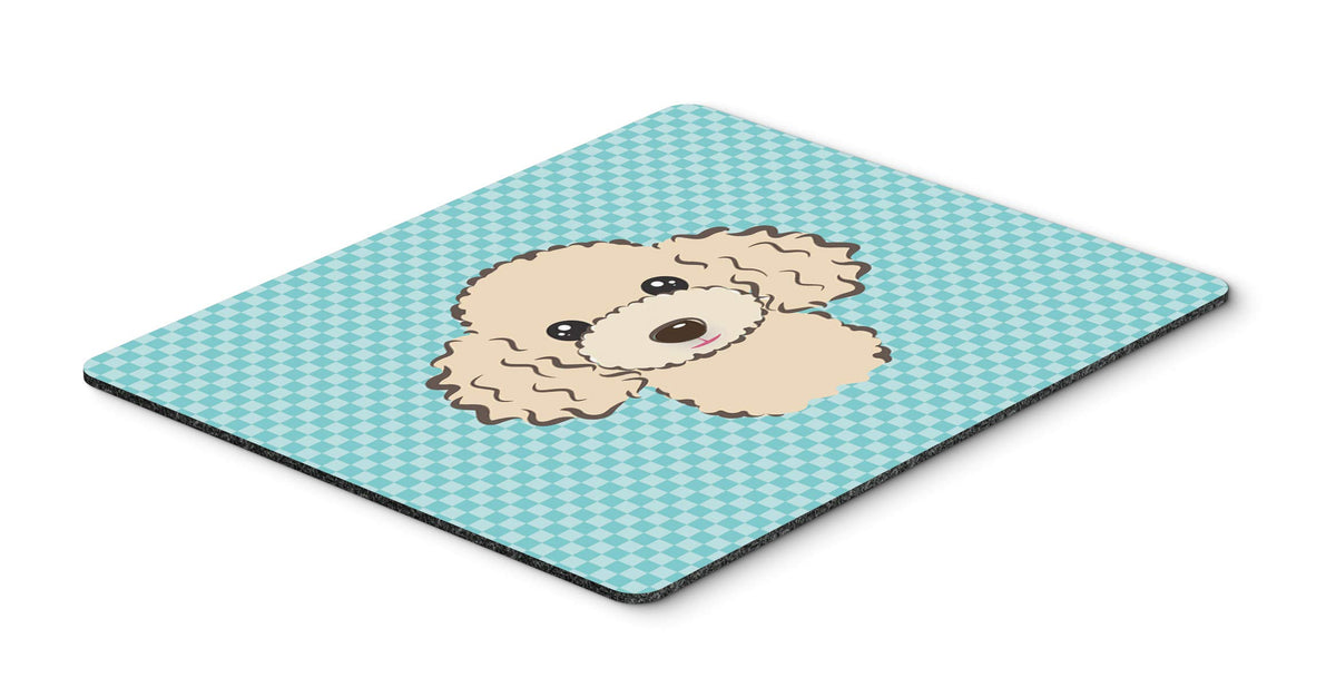 Caroline's Treasures BB1196MP Checkerboard Blue Buff Poodle Mouse Pad, Hot Pad or Trivet for Home Office Gaming Working Computers Laptop Mouse