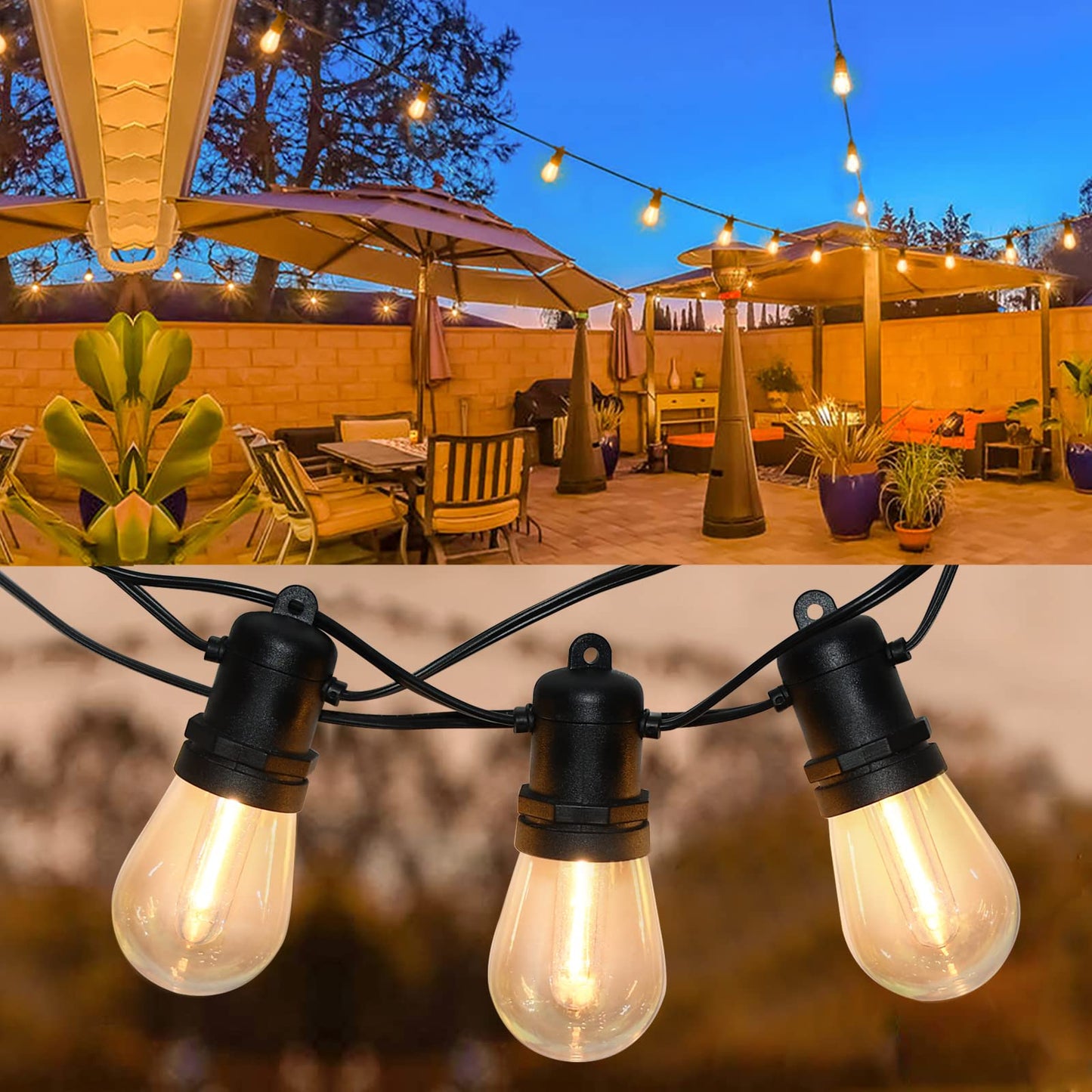 Bokoiuu S14 LED String Light Replacement Bulbs, 12 Pack LED Bulbs