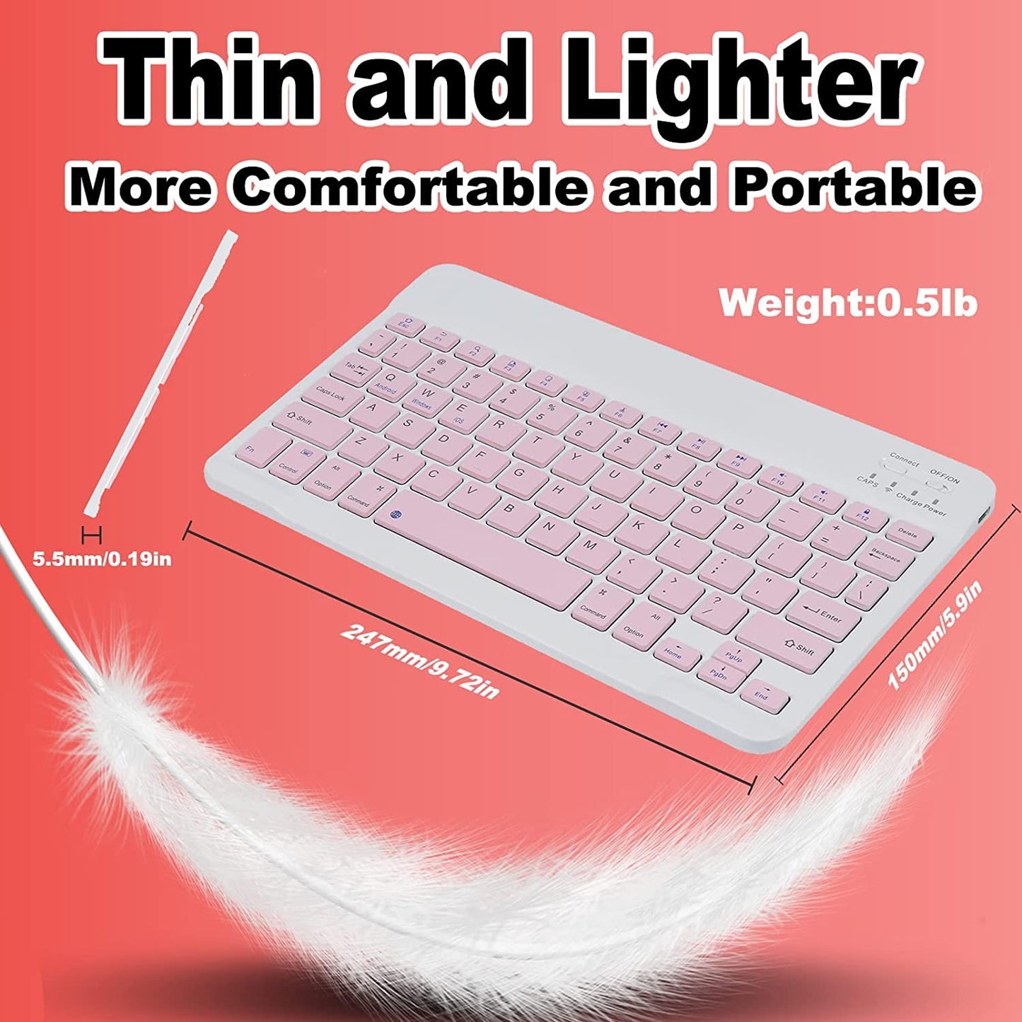 Wireless Keyboard and Mouse Bluetooth Rechargeable Wireless Mouse Keyboard Set Ultra-Slim Portable Compact Keyboard and Mouse Combo