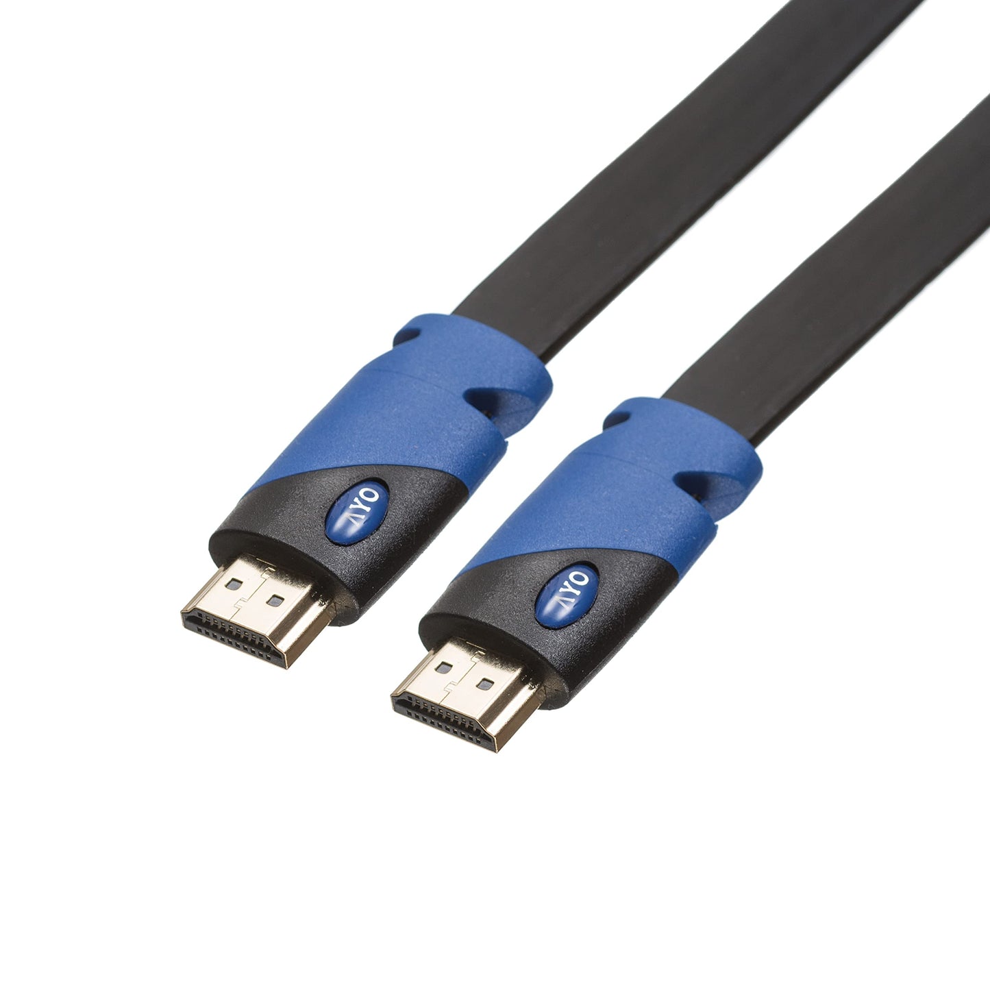 FLAT HDMI Cable - 3 FT (2-Pack) High Speed HDMI Cable (4.5m) Flat Wire - CL3 Rated, Supports, 4K, Full HD, 3D, 2160p, 1080p, Ethernet and Audio Return