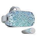 MightySkins Skin Compatible with Oculus Go Mobile VR - Carved Blue | Protective, Durable, and Unique Vinyl Decal wrap Cover | Easy to Apply, Remove
