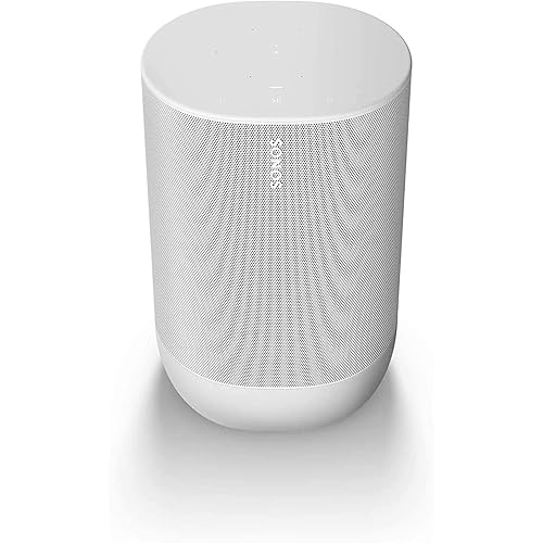 Sonos Move - Battery-powered smart speaker, Wi-Fi and Bluetooth with Alexa built-in - Lunar White (Renewed)