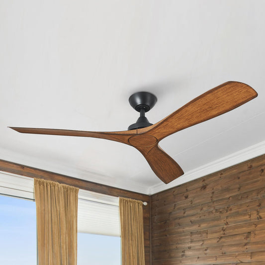 Vaczon 52 Inch Ceiling Fans No Lights, Ceiling Fan without Light and Remote for Modern Country Indoor or Covered Outdoor High CFM Black Ceiling Fan No