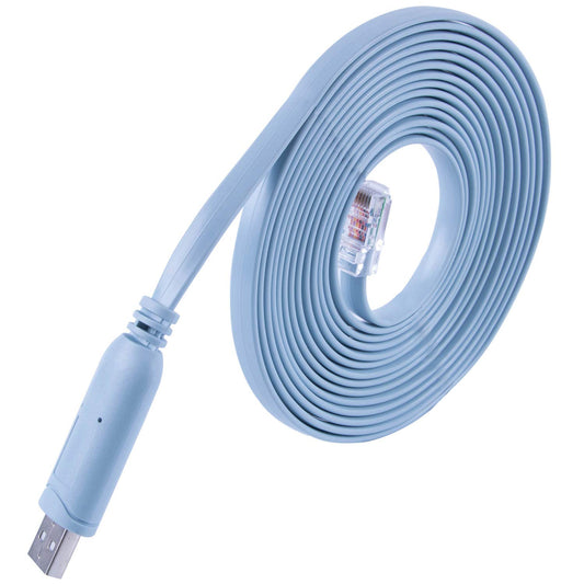 12FT Network Equipment Console Cable Compatible with Cisco/Juniper/NETGEAR/Ubiquity/LINKSYS/TP-Link Routers, Switches and Firewall Equipment,USB