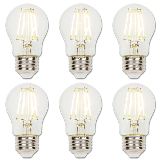 Westinghouse 5280020 4.5 Watt (40 Watt Equivalent) A15 Dimmable Clear Filament LED Light Bulb, Medium Base, 6 Pack