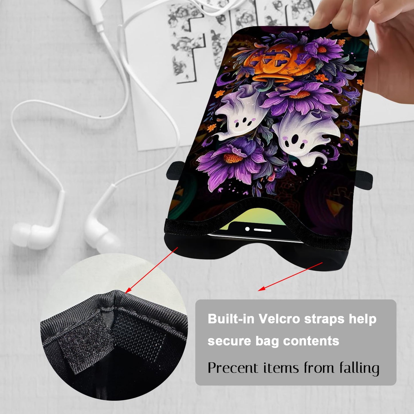 otilil Neoprene Cell Phone Sleeve Pouch Case Bag with Crossbody Strap Neck Lanyard for Women 7.1 X 3.9 in