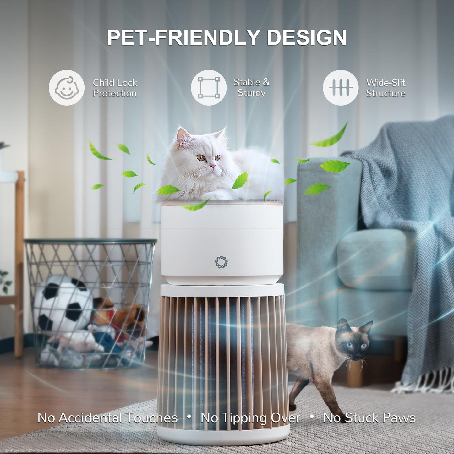 AIRTHEREAL Pet Air Purifier H13 HEPA Up to 2000 sq.ft, Auto Quality Sensor