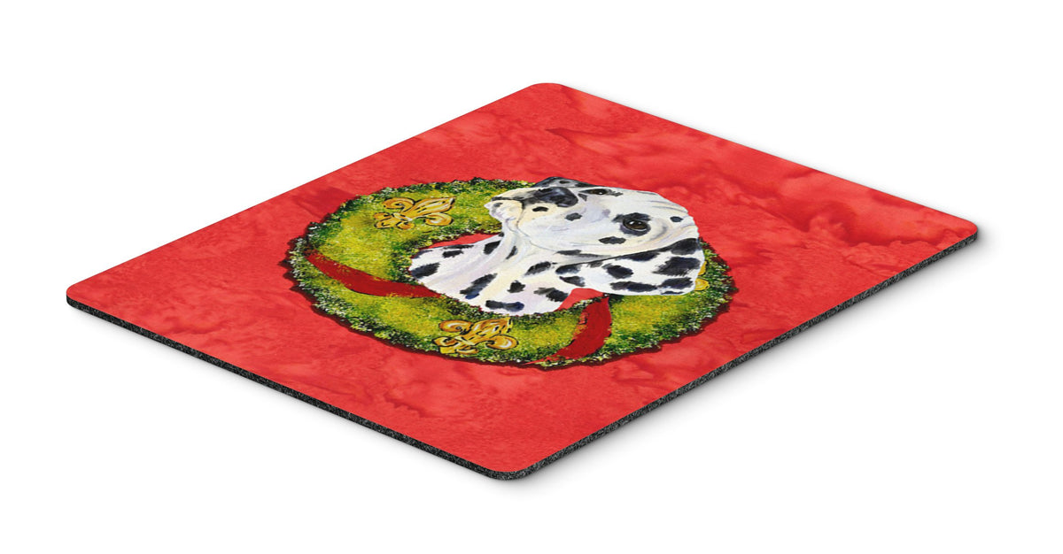 Caroline's Treasures SS4182MP Dalmatian Cristmas Wreath Mouse Pad, Hot Pad or Trivet for Home Office Gaming Working Computers Laptop Mouse