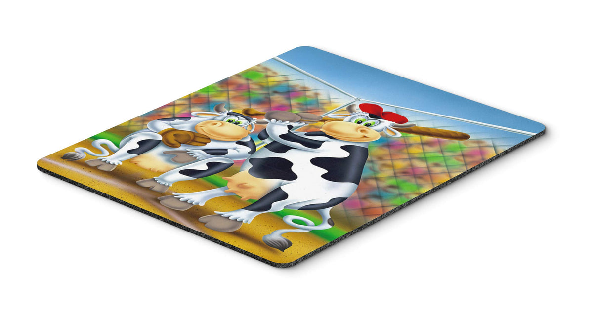 Caroline's Treasures APH0534MP Cow Playing Baseball Mouse Pad, Hot Pad or Trivet for Home Office Gaming Working Computers Laptop Mouse Mat,Washable