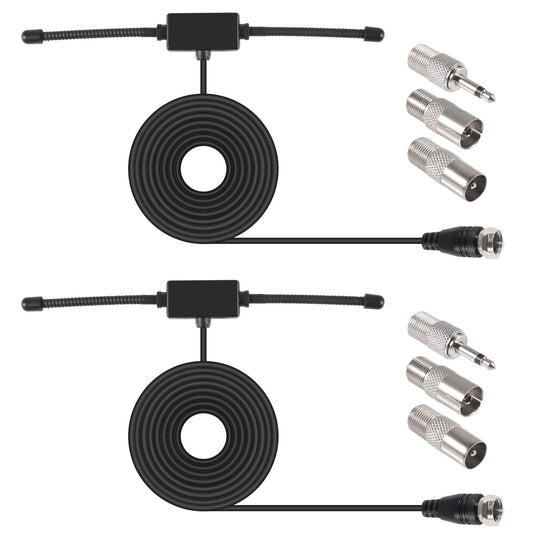2pcs FM Radio Antenna FM Dipole Antenna FM Antenna for Stereo Receiver Indoor Most Music System FM Radio Home Stereo Receiver AV Audio Vedio Home