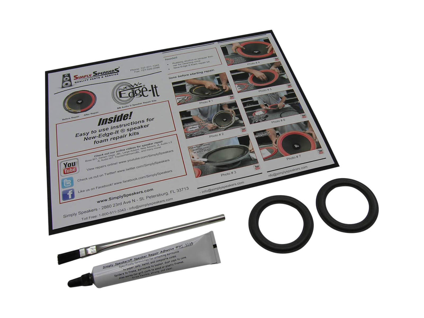 Simply Speakers 2.4 Inch Foam Repair Kit Compatible with BMW, Nokia, JBL, Toyota 6563, FSK-2.4 (Pair)
