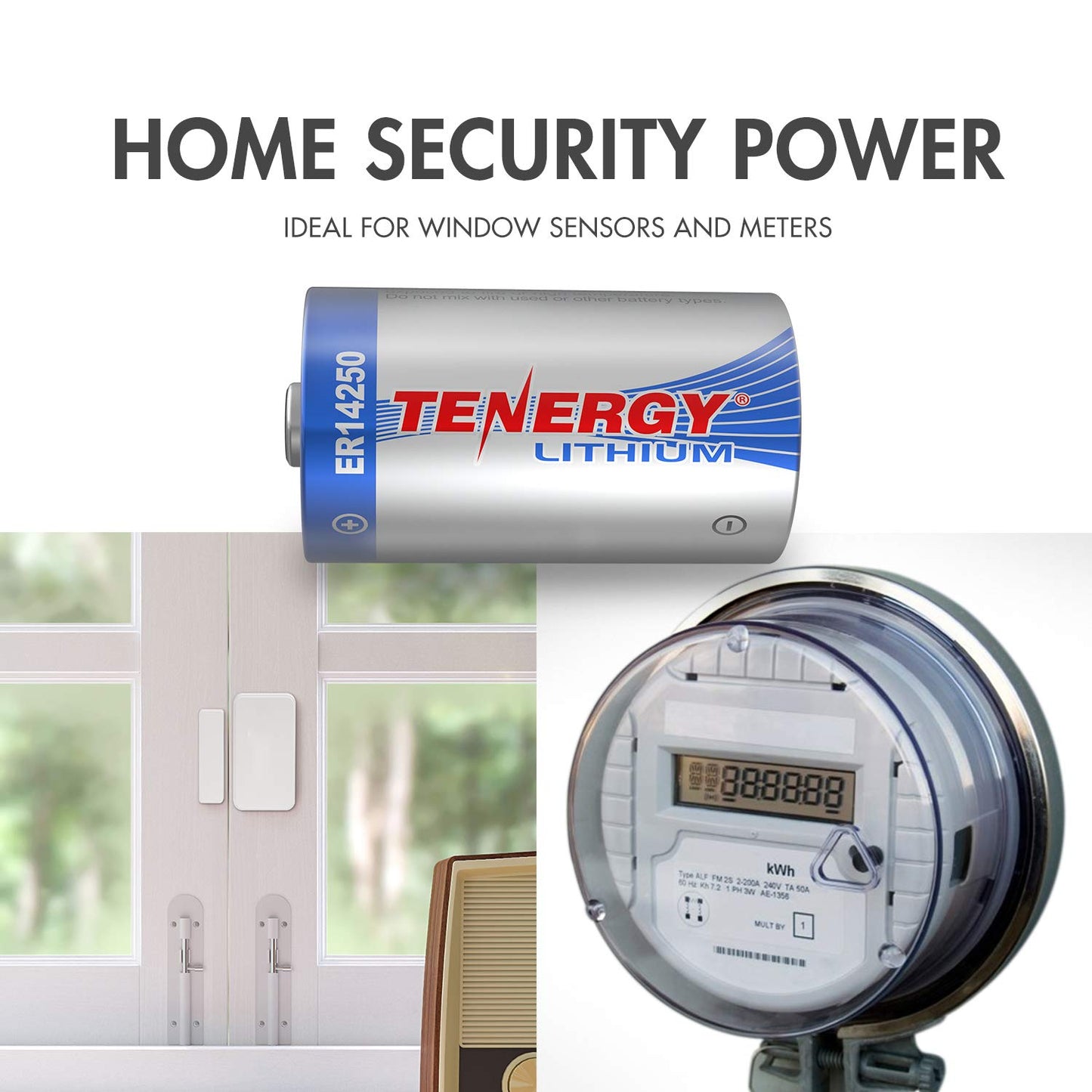 Tenergy 3.6V 1/2 AA Lithium Battery, 1200mAh ER14250 Non-Rechargeable Batteries for Window Sensors, Alarm Systems, Home Security Sensors, Utility…
