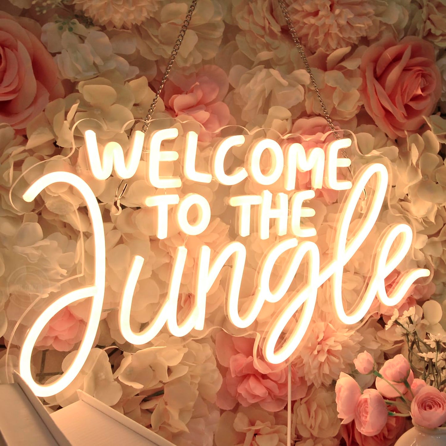Welcome to the Jungle Neon Sign Home Wall Decor LED Neon Light Wall Sign for Safari Jungle Themed Party Baby Shower Background Bedroom Kids Birthday