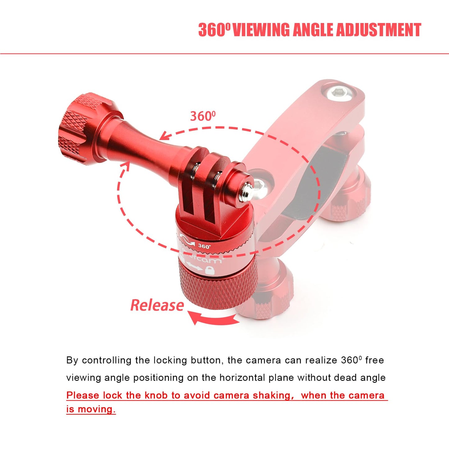Forevercam Bike Handlebar Mount for Gopro Hero 13 12 11 10 9 8 DJI Osmo Insta360 AKASO and Other Action Camera Aluminum Bike/Motorcycle Mount