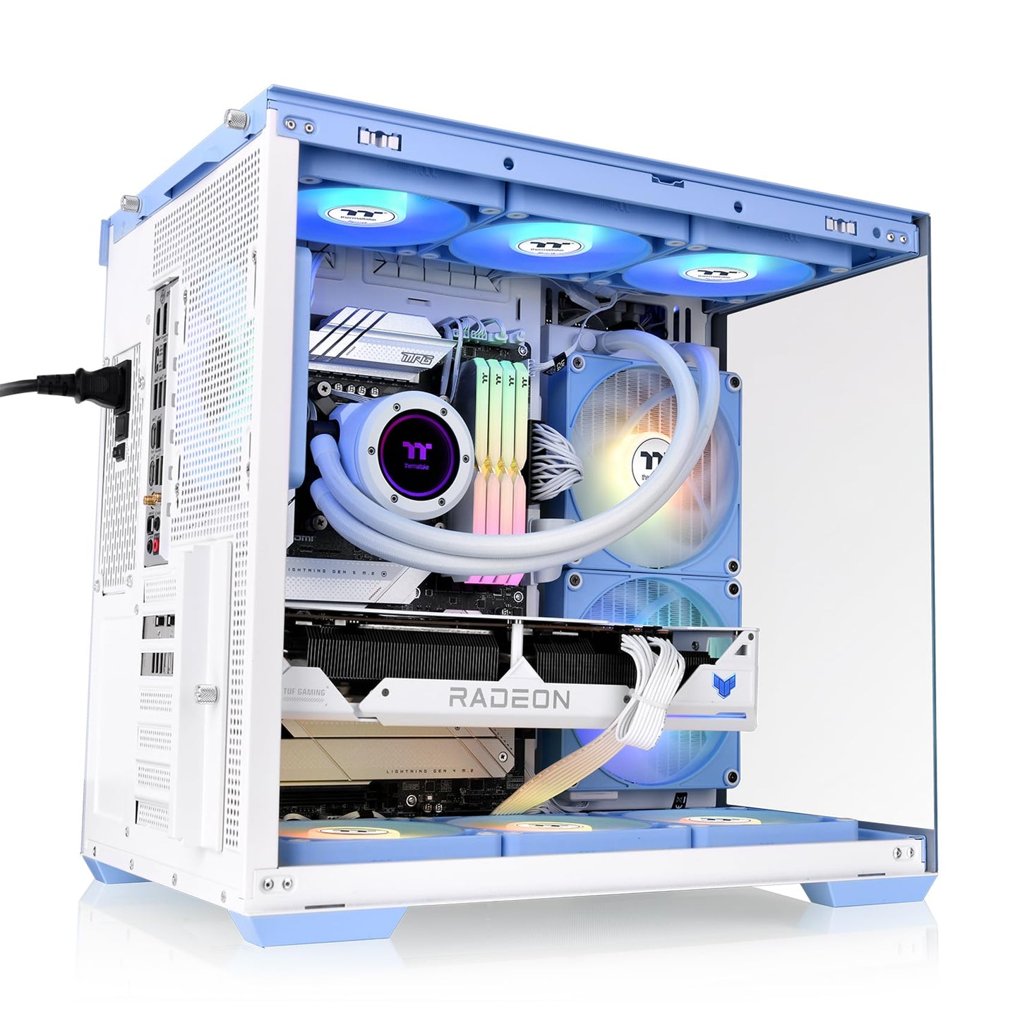 Thermaltake View 380 TG ARGB Hydrangea Blue ATX Case; 4x120mm ARGB Fans Included; Supports Hidden-Connector Motherboard; Front & Side Dual Tempered