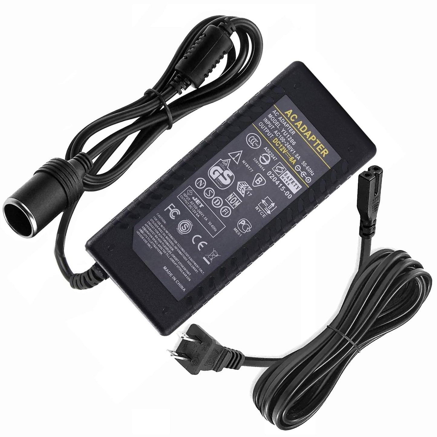 AC to DC Converter 100V-240V to 12V/6A 72W Cigarette Lighter Socket Power Supply Adapter Car Cigarette Lighter Socket for Car Cooler Warmer Air…