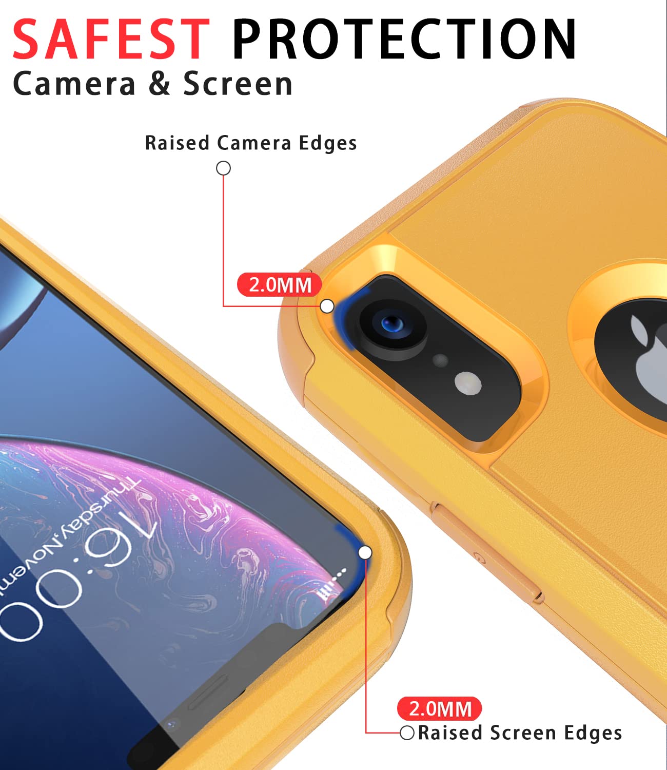 Diverbox for iPhone Xr Case [Shockproof] [Dropproof] [Dust-Proof],Heavy Duty Protection Phone Case Cover for Apple iPhone XR (Yellow)