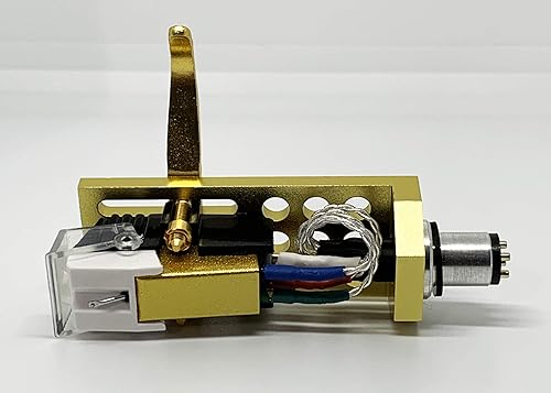 Cartridge and Stylus, Conical needle and Gold Headshell with mounting bolts for Pioneer PL550, PL10, PL510, PL71, PL400, PL100, PL115D, PL120, PL300