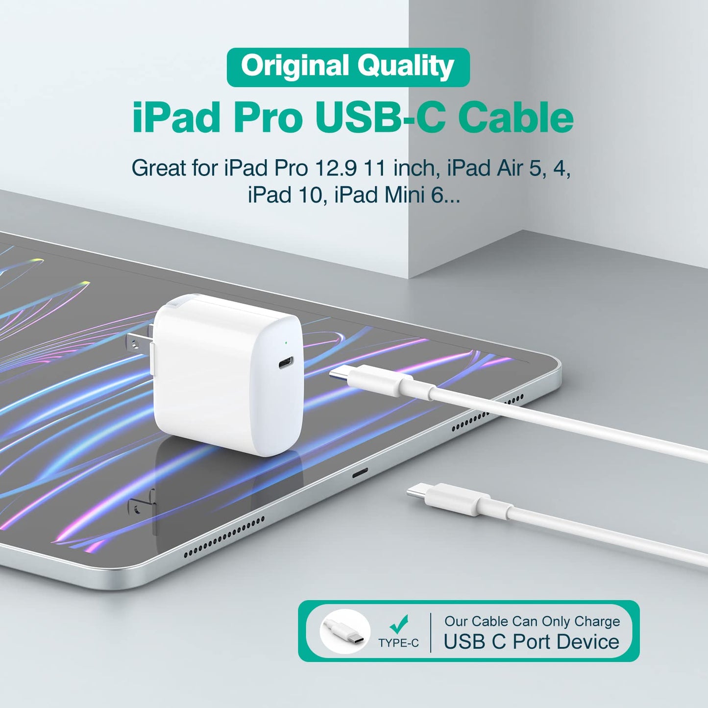 IFEART USB C to USB C Cable for MacBook Air MacBook Pro Charger, iPad Pro 13 12.9 11 inch, iPad Air 5 4, Mini 6, iPhone 17 16 15 Pro Max, Pixel, USBC