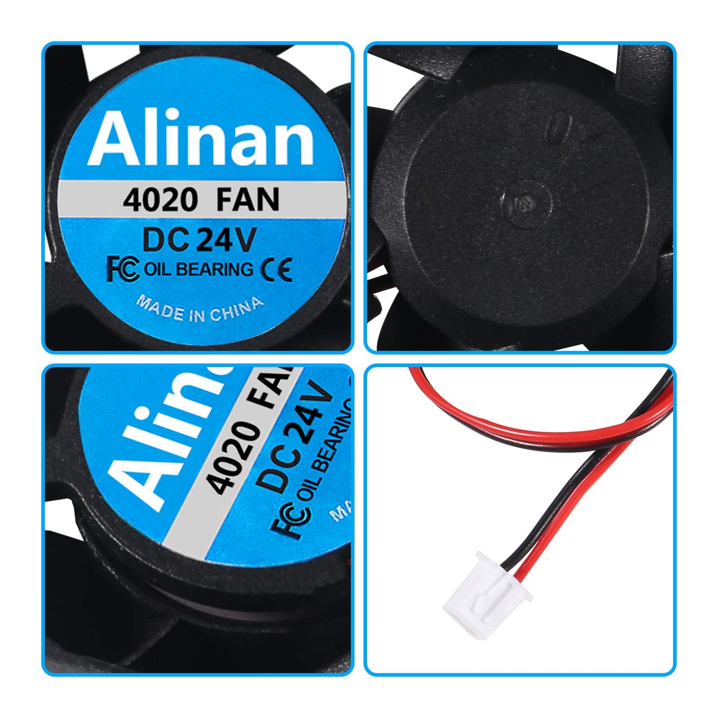 Alinan 6pcs 4020 24V Sleeve Bearing Brushless Cooling Fan 40 * 40 * 20MM with 2PIN Terninal 3D Printer Cooling Fan Computer Fan