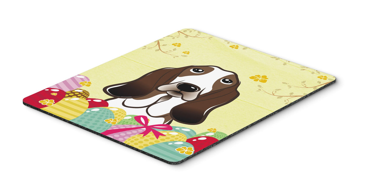 Caroline's Treasures BB1925MP Basset Hound Easter Egg Hunt Mouse Pad, Hot Pad or Trivet for Home Office Gaming Working Computers Laptop Mouse
