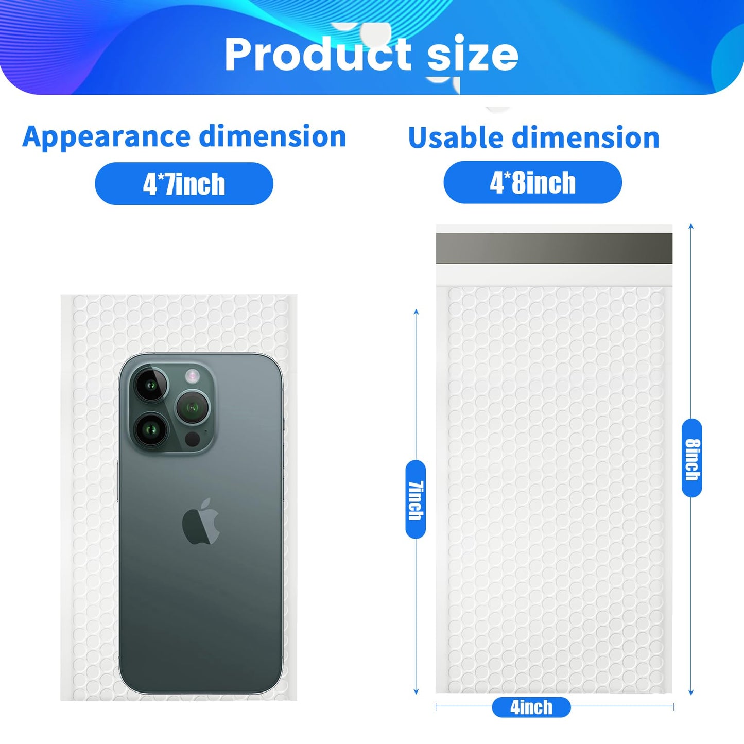 105 Pack Bubble Mailers 4x8inch Padded Envelopes Thin Mailing Envelopes Waterproof Bubble Opaque Padded Mailers Self Seal Adhesive Shipping Bags