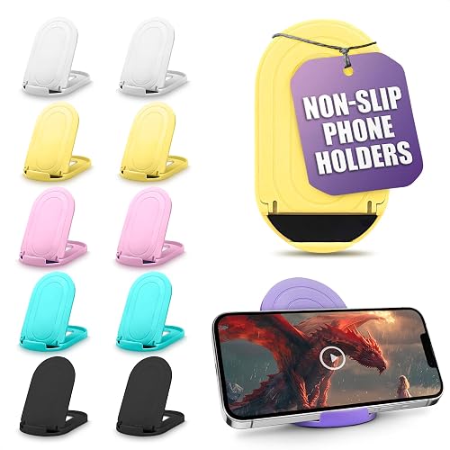 12 Pcs Cell Phone Stand for Desk - Stable Cell Phone Holder Bulk Pack, Adjustable Design with Silicone Pads, Fits 4-7.9" Devices - Cellphone Stand