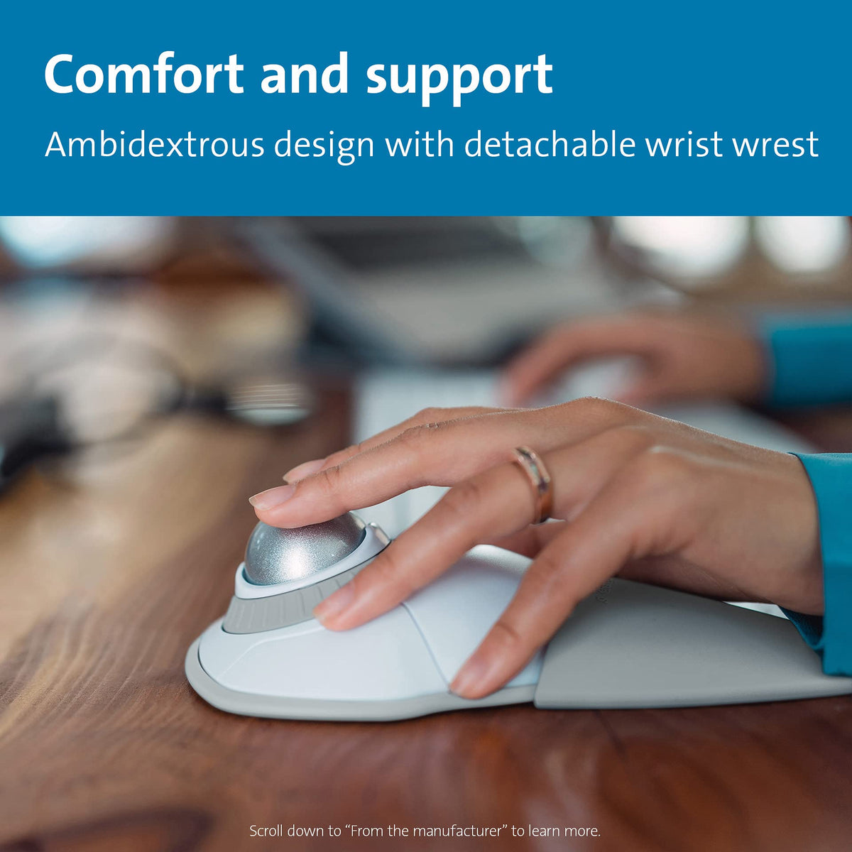 Kensington Orbit Wireless Trackball with Scroll Ring - White (K70991WW)
