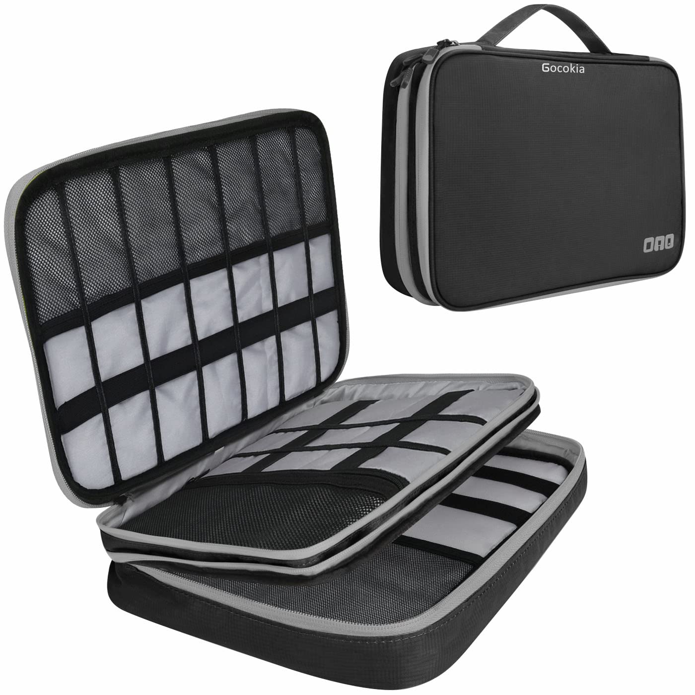 Travel Electronic Accessories Organizer, Cokia Large Capacity Storage Handbag Cable Organizer Bag Waterproof Carry Pouch for