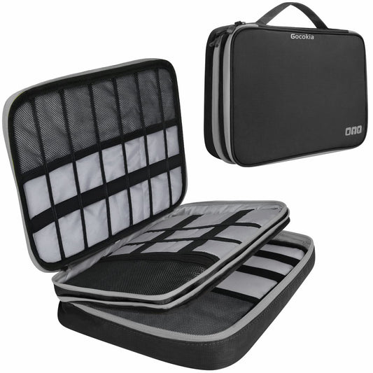 Travel Electronic Accessories Organizer, Cokia Large Capacity Storage Handbag Cable Organizer Bag Waterproof Carry Pouch for