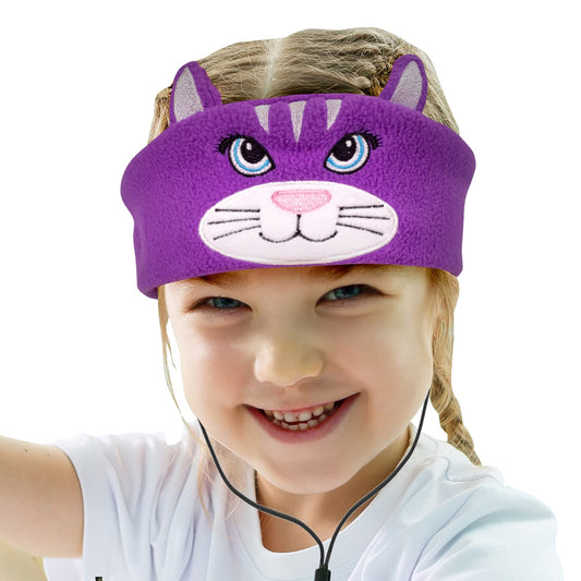 Contixo Kids Headphones, 85dB Volume Limiting with Adjustable Speakers Soft Children Fleece Headband Toddler Headphones for Home and Travel - Animal…
