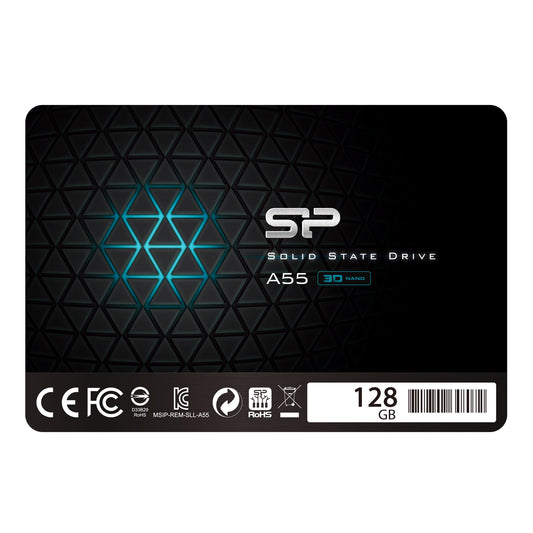 Silicon Power-128GB SSD 3D NAND A55 SLC Cache Performance Boost SATA III 2.5" 7mm (0.28") Internal Solid State Drive