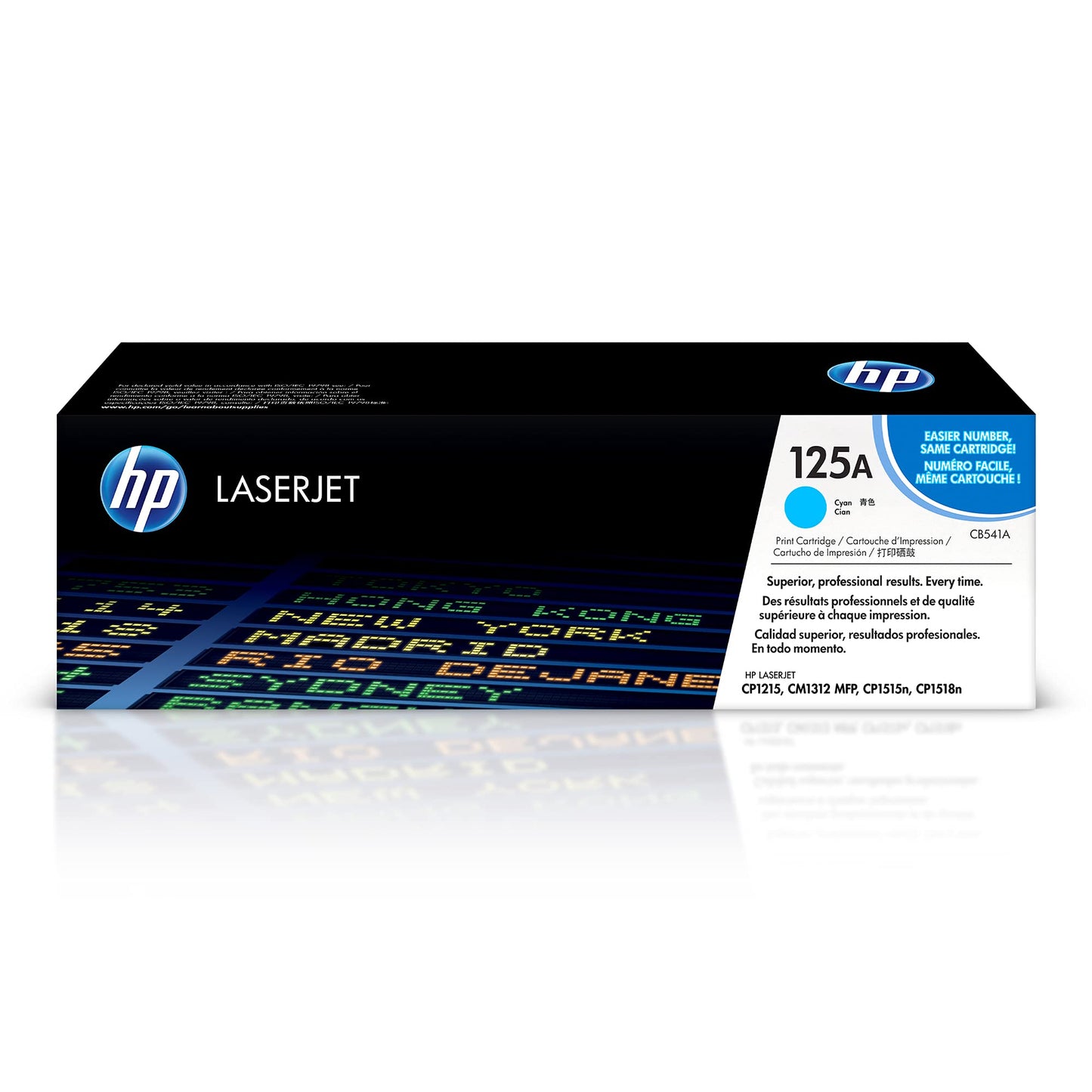 HP Original 125A Cyan Toner Cartridge | Works Color Laserjet CM1312 MFP Series, Color Laserjet CP1215, CP1515, CP1518 Series | CB541A
