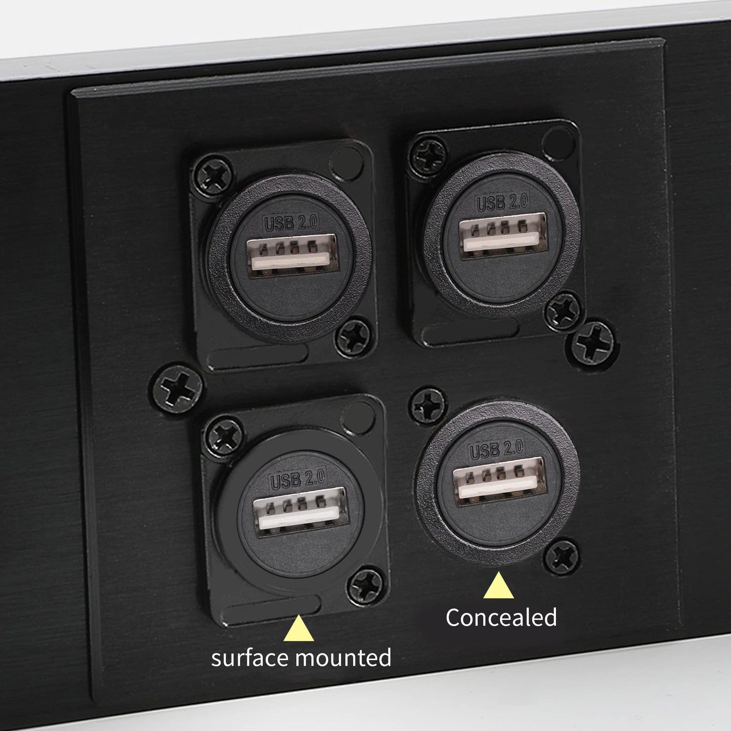 QIANRENON D-Type Panel Mount Coupler USB 2.0 to USB B Female-to-Female Panel Fixed Pass-Through Module Converter Printer Scanner Adapter Extender