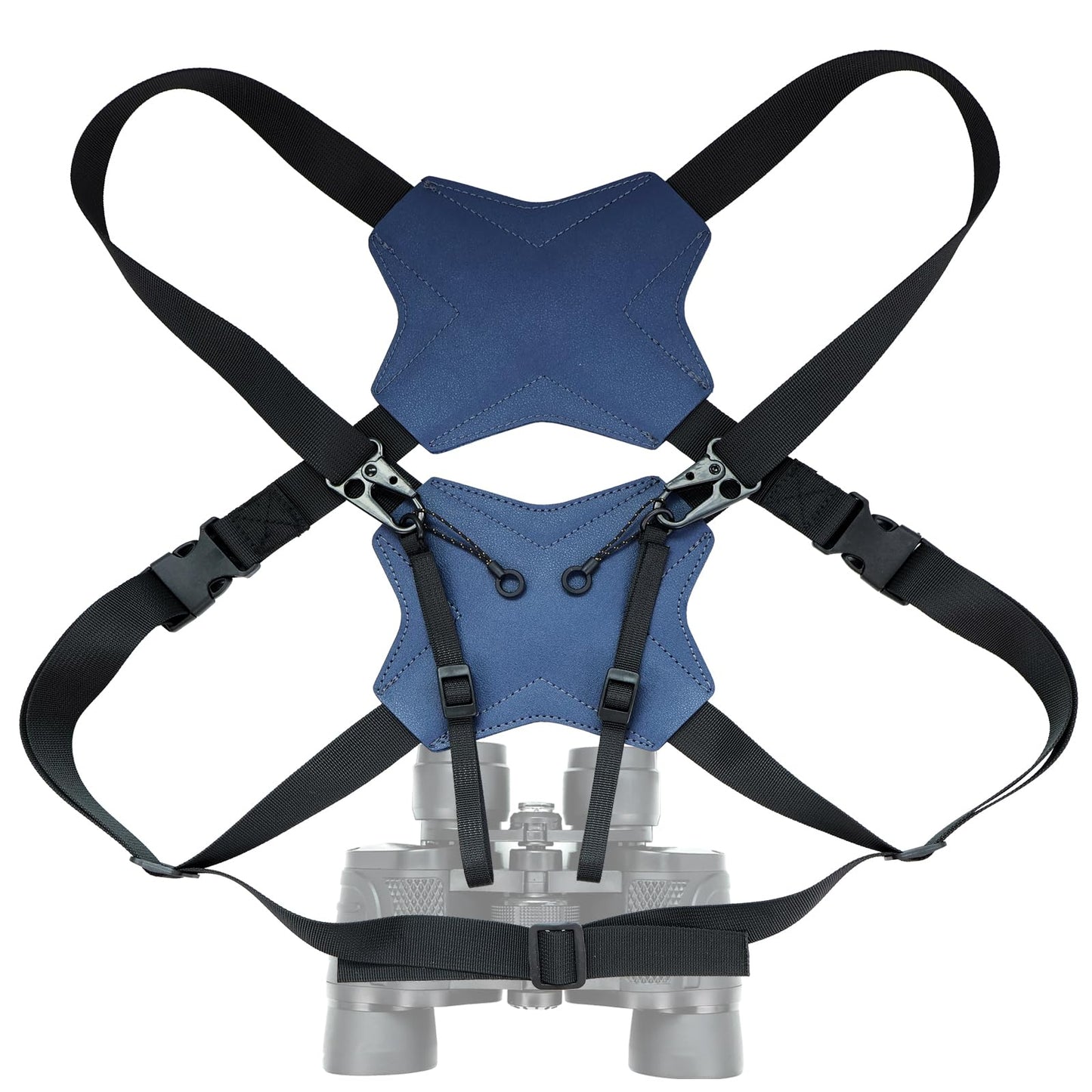 HTtoy Binocular Harness Strap, New Double-Sided Leather X-shaped Design Adjustable for Hunting, Hiking & Birding, Binocular Harness Fits for Carrying