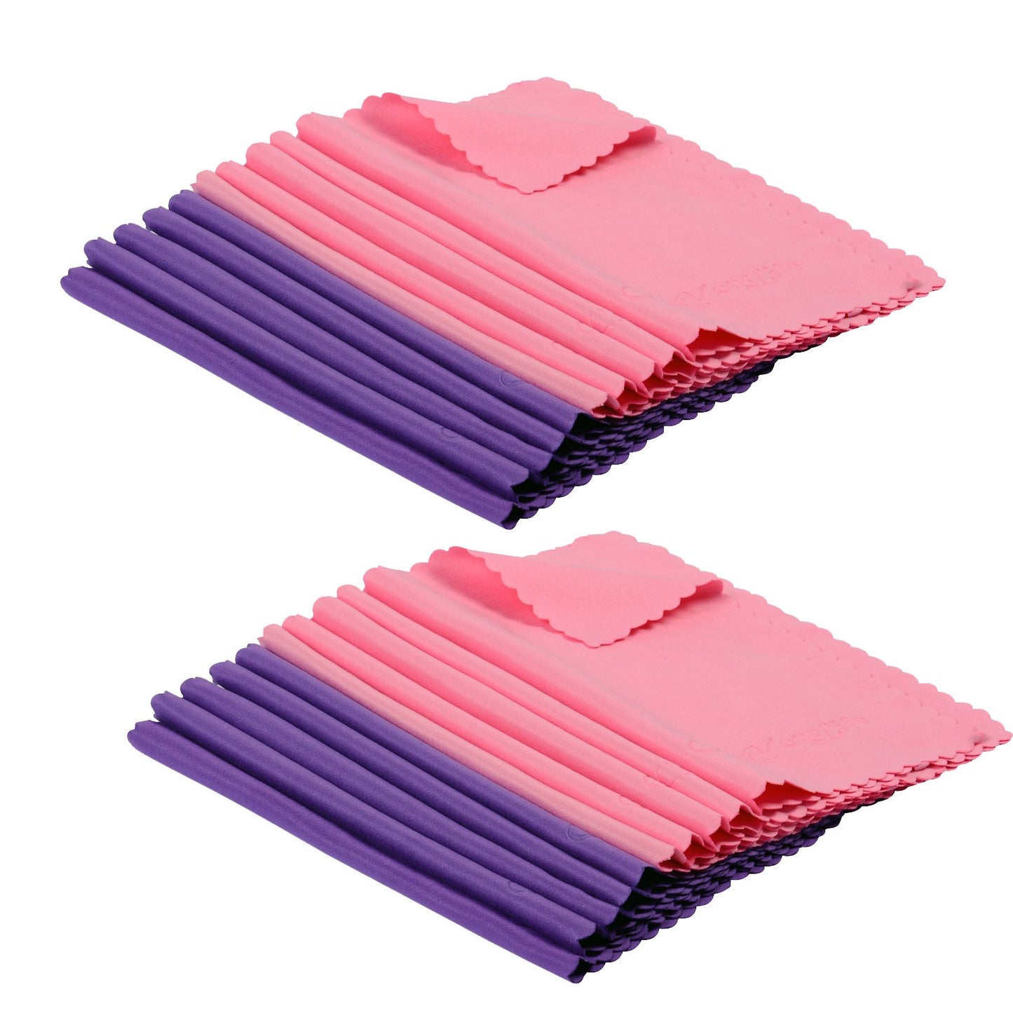 ColorYourLife 20-Pack Microfiber Cleaning Cloths for Smart Phone, Laptop, Tablets, Lenses, LCD Monitor, TV, Camera, Eyeglasses, Optics Etc (Purple +