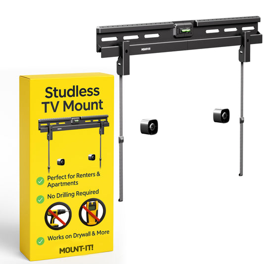 Mount-It! No Stud TV Wall Mount, Studless Drywall TV Bracket for 37-85 Inch Flat Screen TVs, No Drill Easy Install, Slim 1.1” Profile, Supports 110