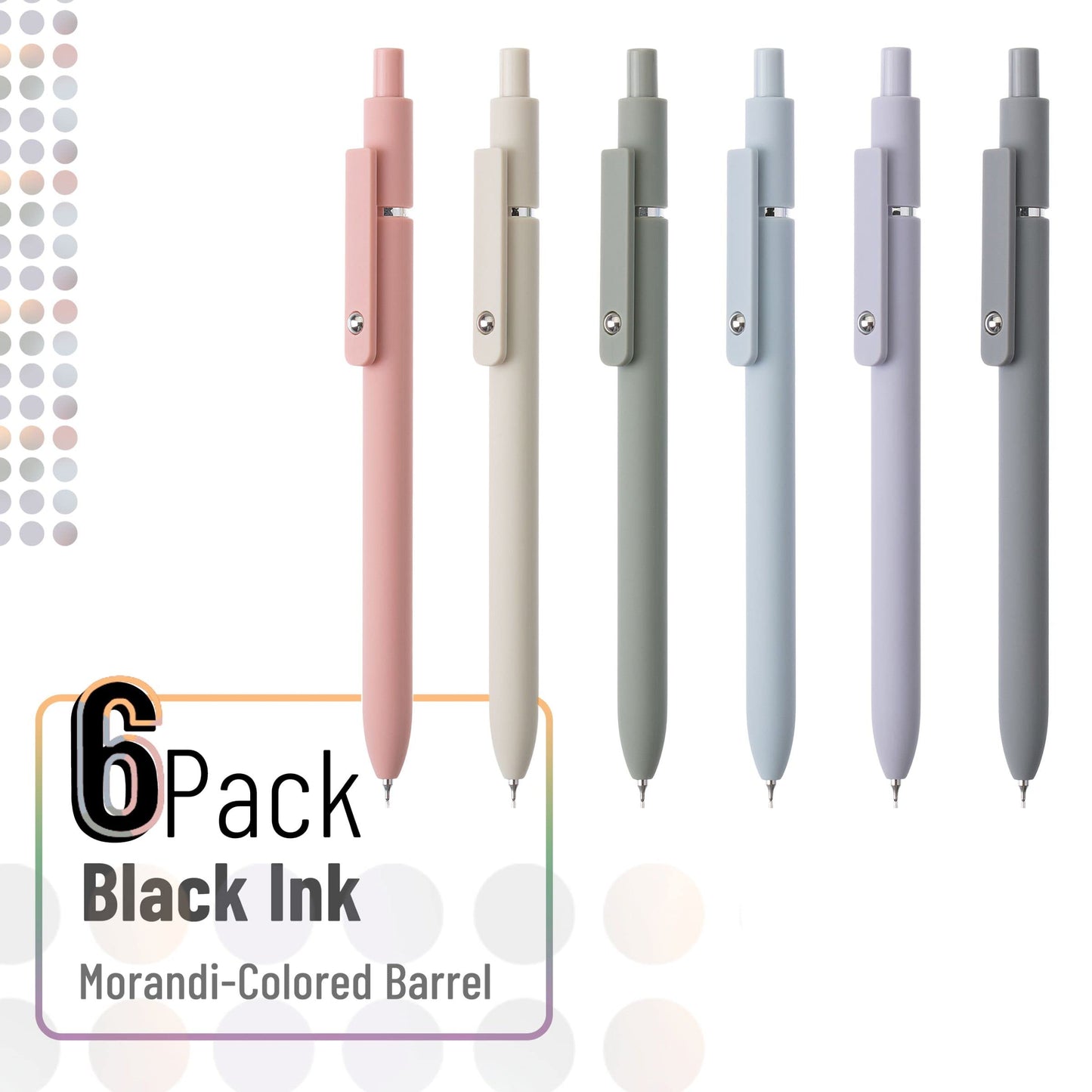 Mr. Pen- Retractable Fine Point Gel Pens, 6 Pack, Morandi Barrels