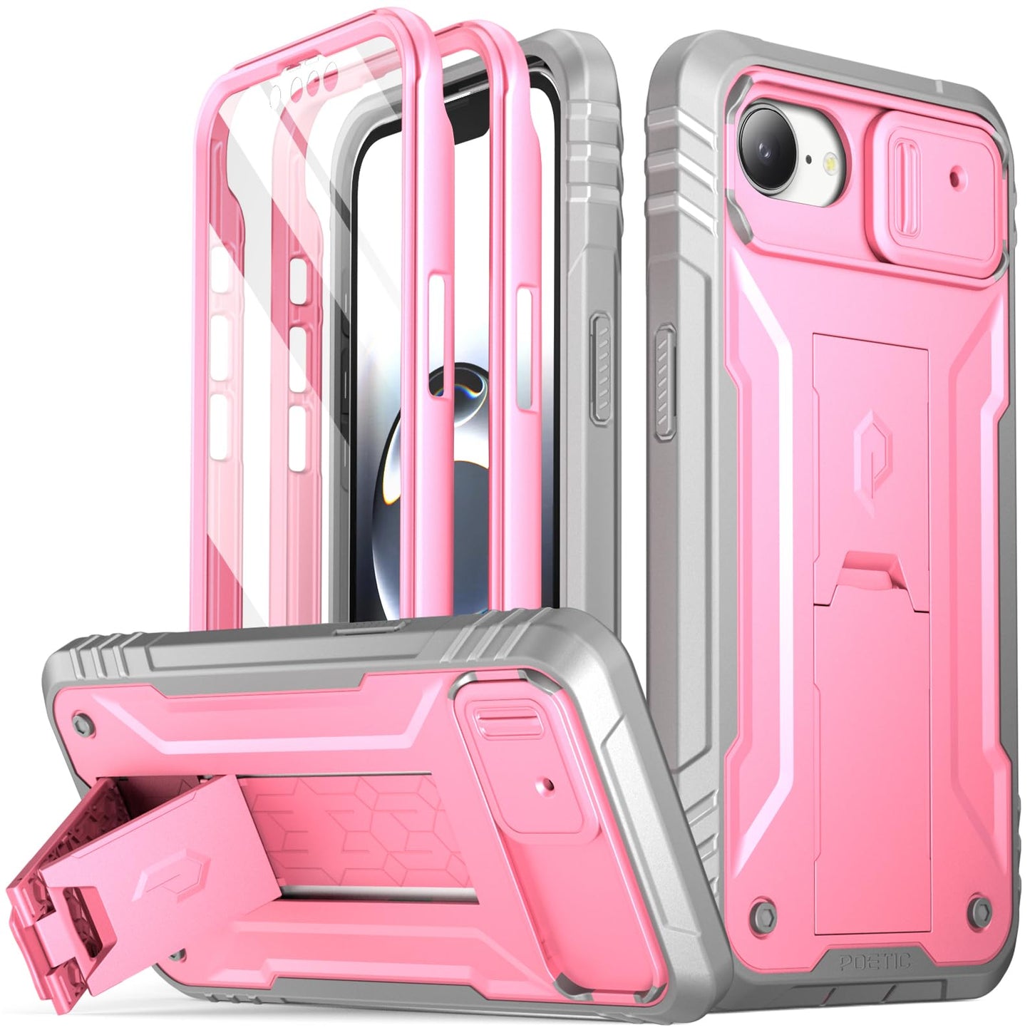 Poetic Revolution for iPhone 17e Case & iPhone 16e 6.1 inch Case, [Slide Camera Cover], Full-Body Military Grade Rugged Shockproof Cover