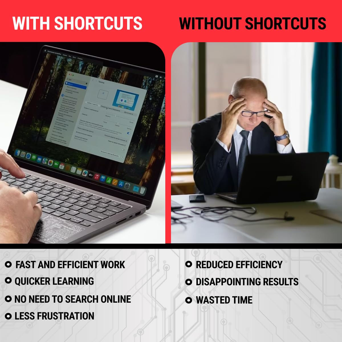 Synerlogic (5pcs) Mac OS Shortcuts Sticker for Air/Pro | Keyboard Stickers for macOS | Laminated Vinyl MacBook Cheatsheet | MacBook Shortcuts 2026
